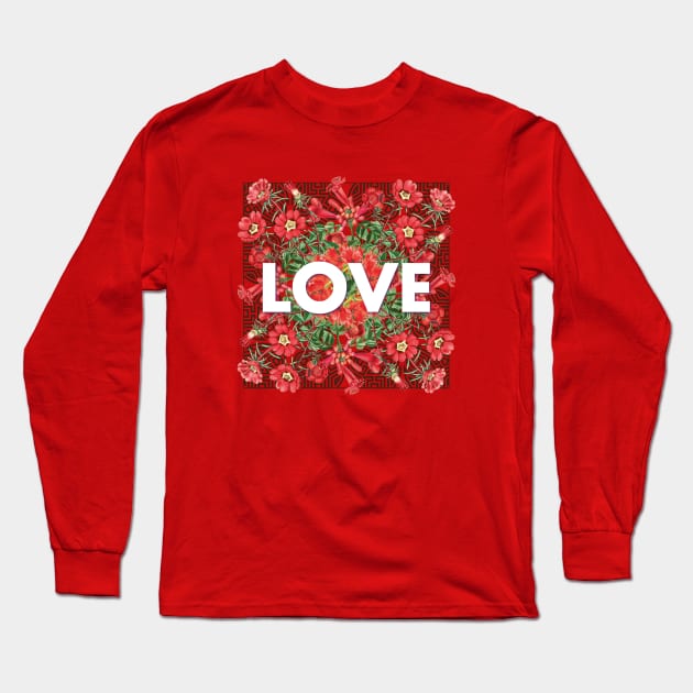 LOVE Flowers - Red Long Sleeve T-Shirt by DADDY DD